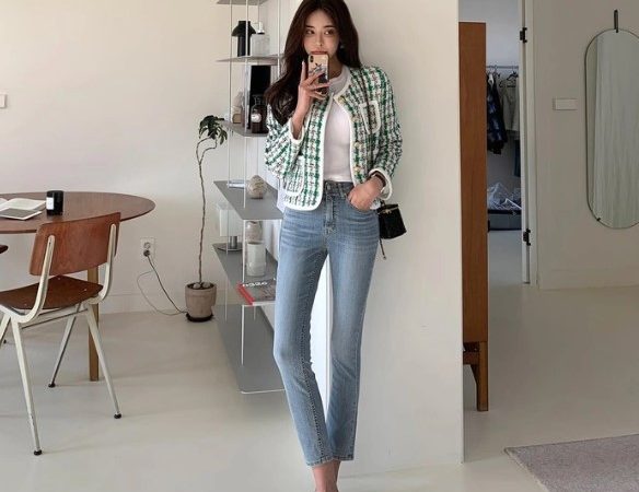 Cách phối quần skinny thanh lịch, tôn dáng