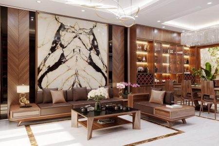 Ý tưởng trang hoàn nội thất phòng khách tuyệt đẹp từ gỗ tự nhiên
